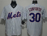New York Mets #30 Michael Conforto White(Blue Strip) New Cool Base Stitched MLB Jersey,baseball caps,new era cap wholesale,wholesale hats